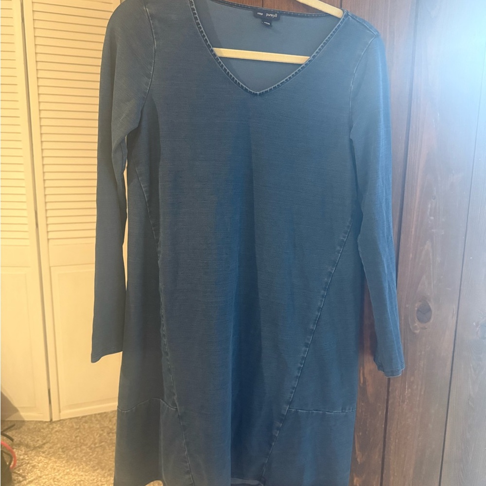 J. Jill Blue Long Sleeve Dress